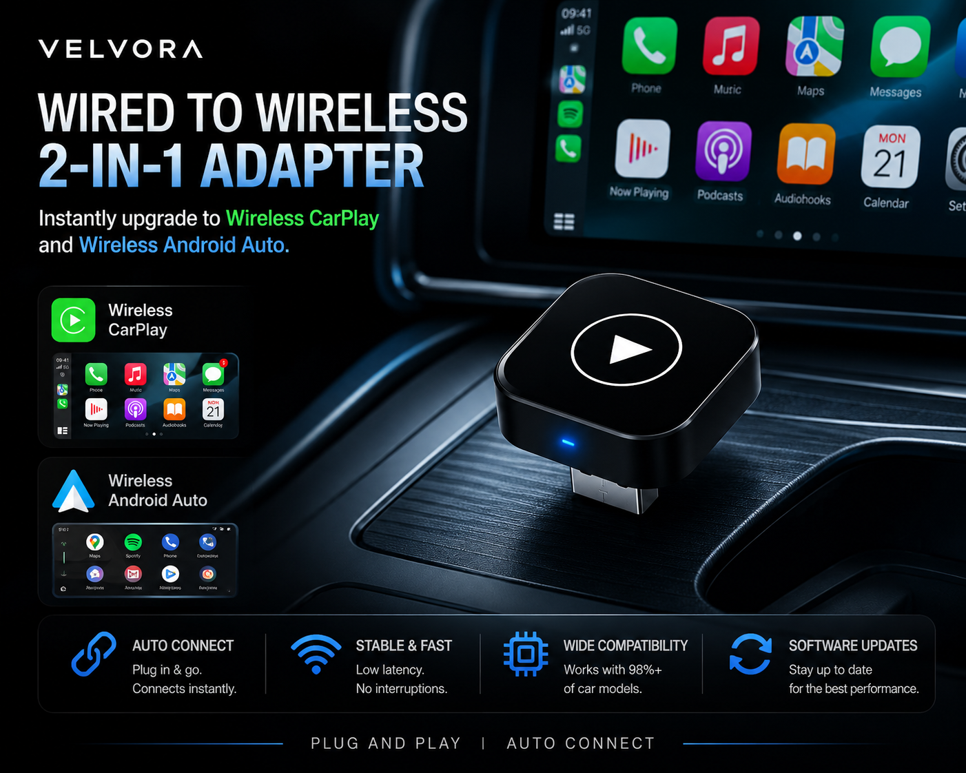 ConnectPro™ Wireless CarPlay Adapter