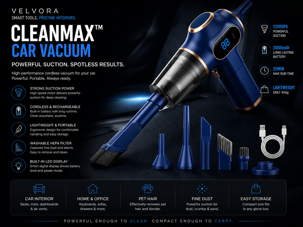 VacGo™ Cordless Car Vacuum